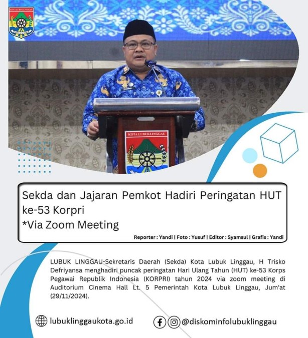 Sekda dan Jajaran Pemkot Hadiri Peringatan HUT ke-53 Korpri
