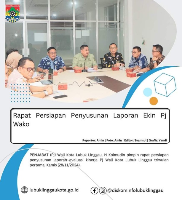 Rapat Persiapan Penyusunan Laporan Ekin Pj Wako