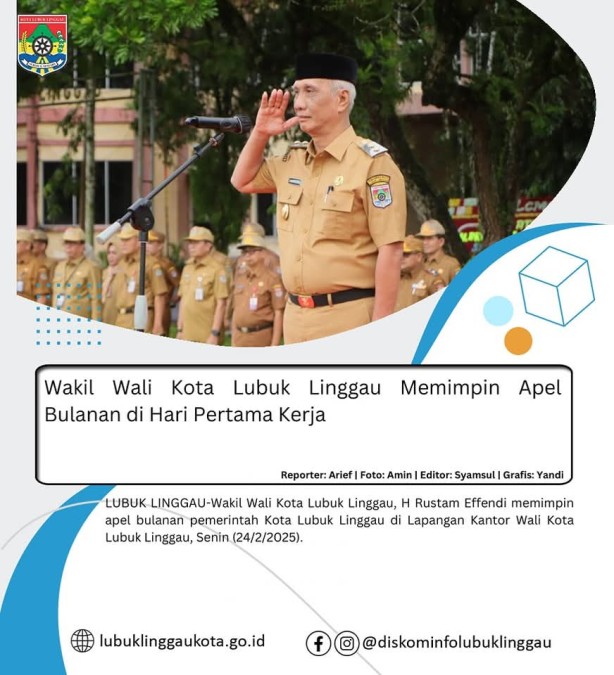 Wakil Wali Kota Lubuk Linggau Memimpin Apel Bulanan di Hari Pertama Kerja
