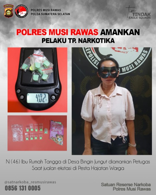 Operasi Gabungan Polres dan BNNK Musi Rawas Gagalkan Peredaran Ekstasi di Pesta Warga