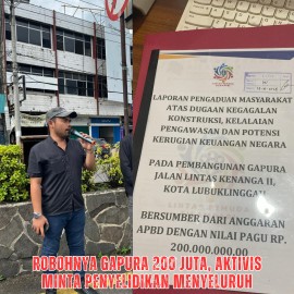 Aktivis Laporkan Robohnya Gapura Jalan Kenanga II ke Kejaksaan: Diduga Sarat Kejanggalan Konstruksi dan Pengawasan