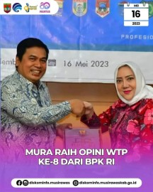 Pemkab Musi Rawas Raih Opini Wajar Tanpa Pengecualian ke 8 dari BPK